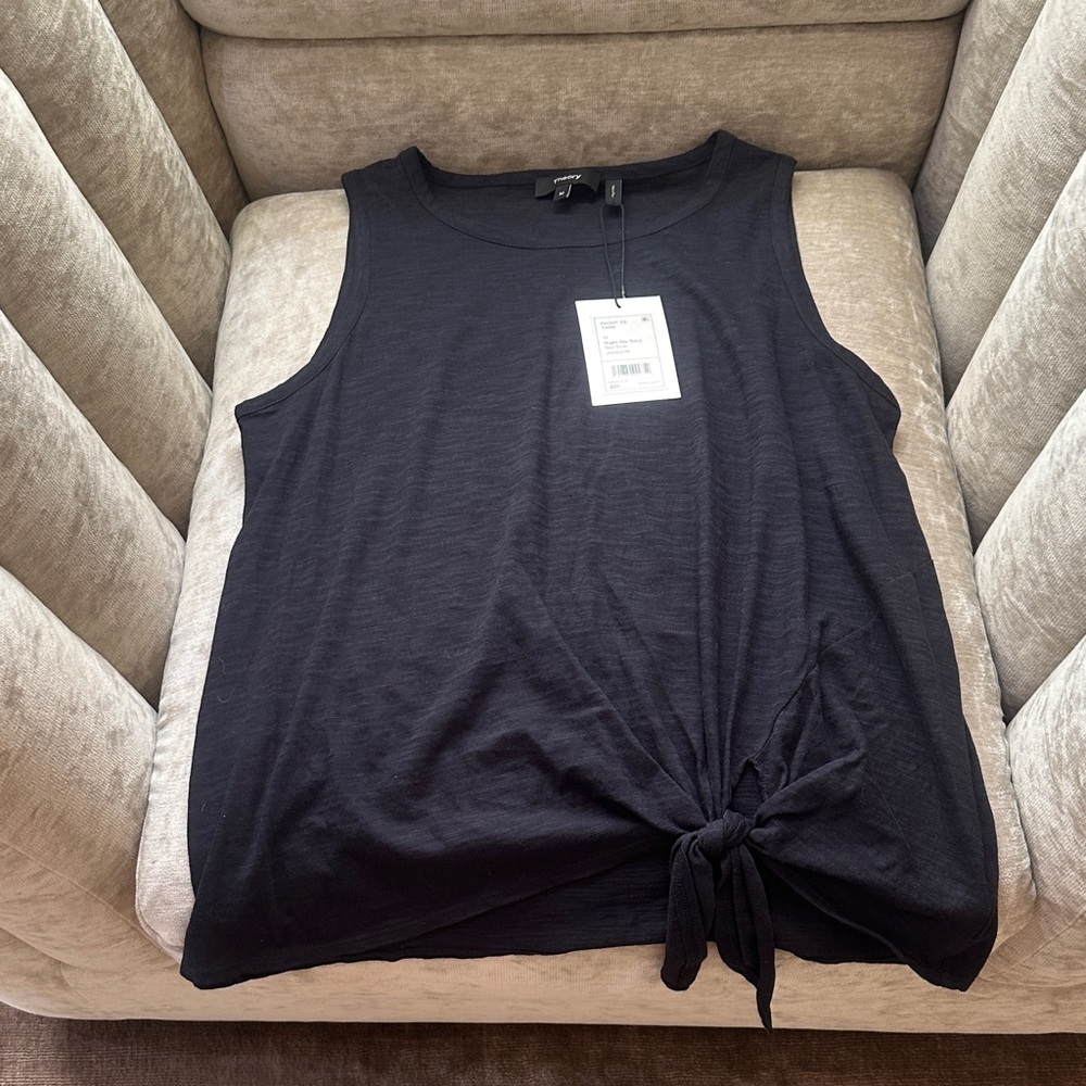 NWT! Theory Navy Tank Size Medium with Tie Waist Detail